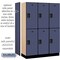 Salsbury Industries 2 Tier Designer Locker, 54"Wx76"Hx18"D, 6 Door, Blue 18-22368BLU - alternate 5